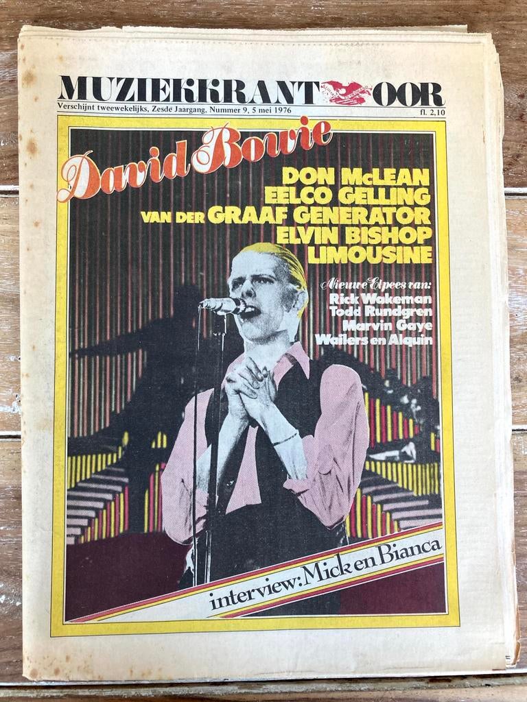 MUZIEKKRANT OOR 1976 DAVID BOWIE Eelco Gelling LIMOUSINE, Ophalen of Verzenden, Gelezen, Muziek, Film of Tv