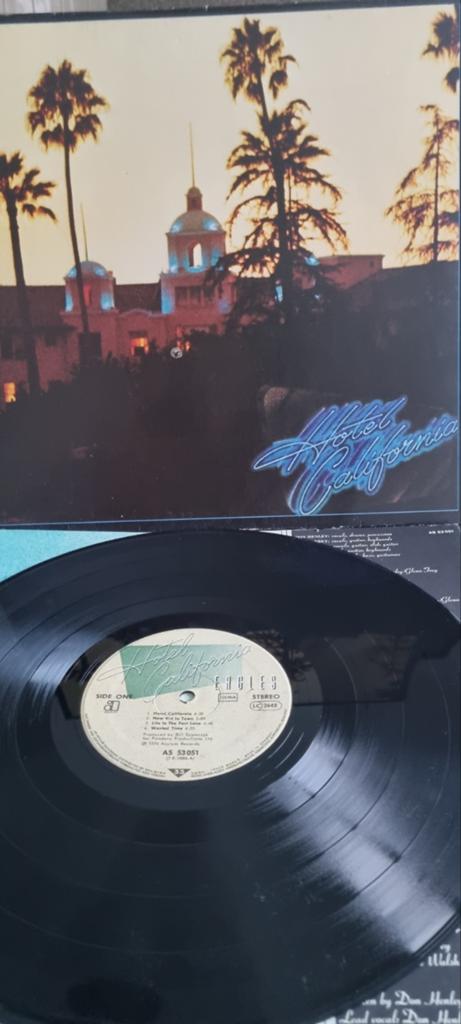 Eagles - Hotel California LP (Originele Persing), Cd's en Dvd's, Vinyl | Rock, Gebruikt, Ophalen of Verzenden, 1970 - 1979, Gatefold hoes