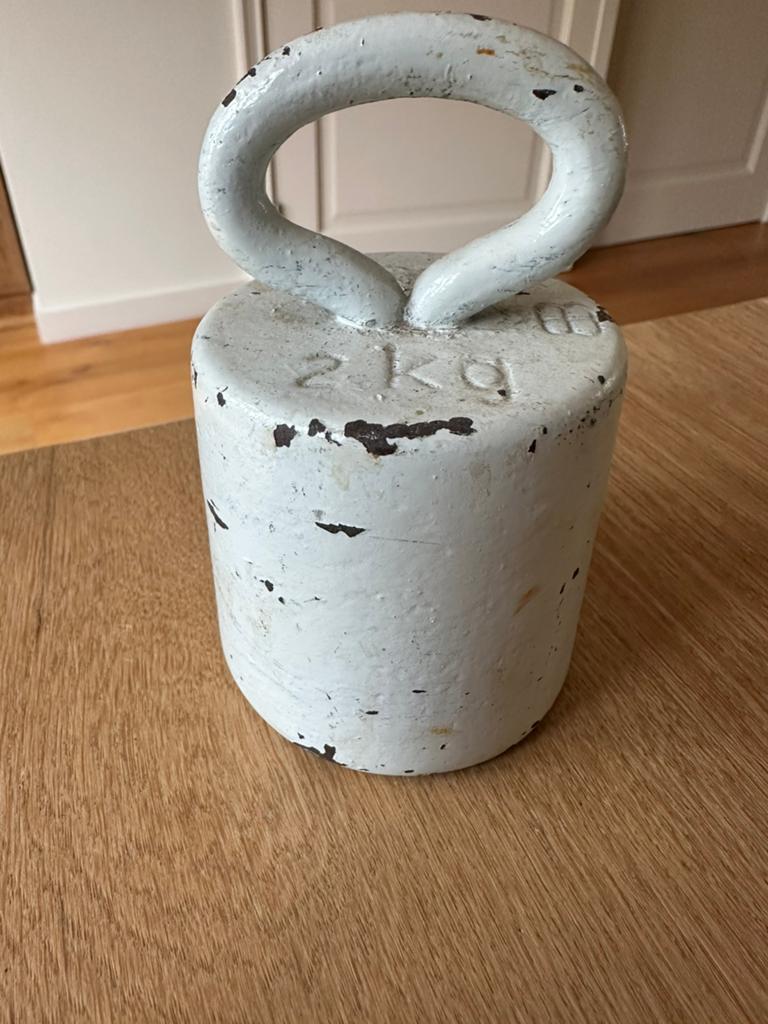 Vintage weegschaal gewicht, 2kg, Antiek en Kunst, Ophalen of Verzenden