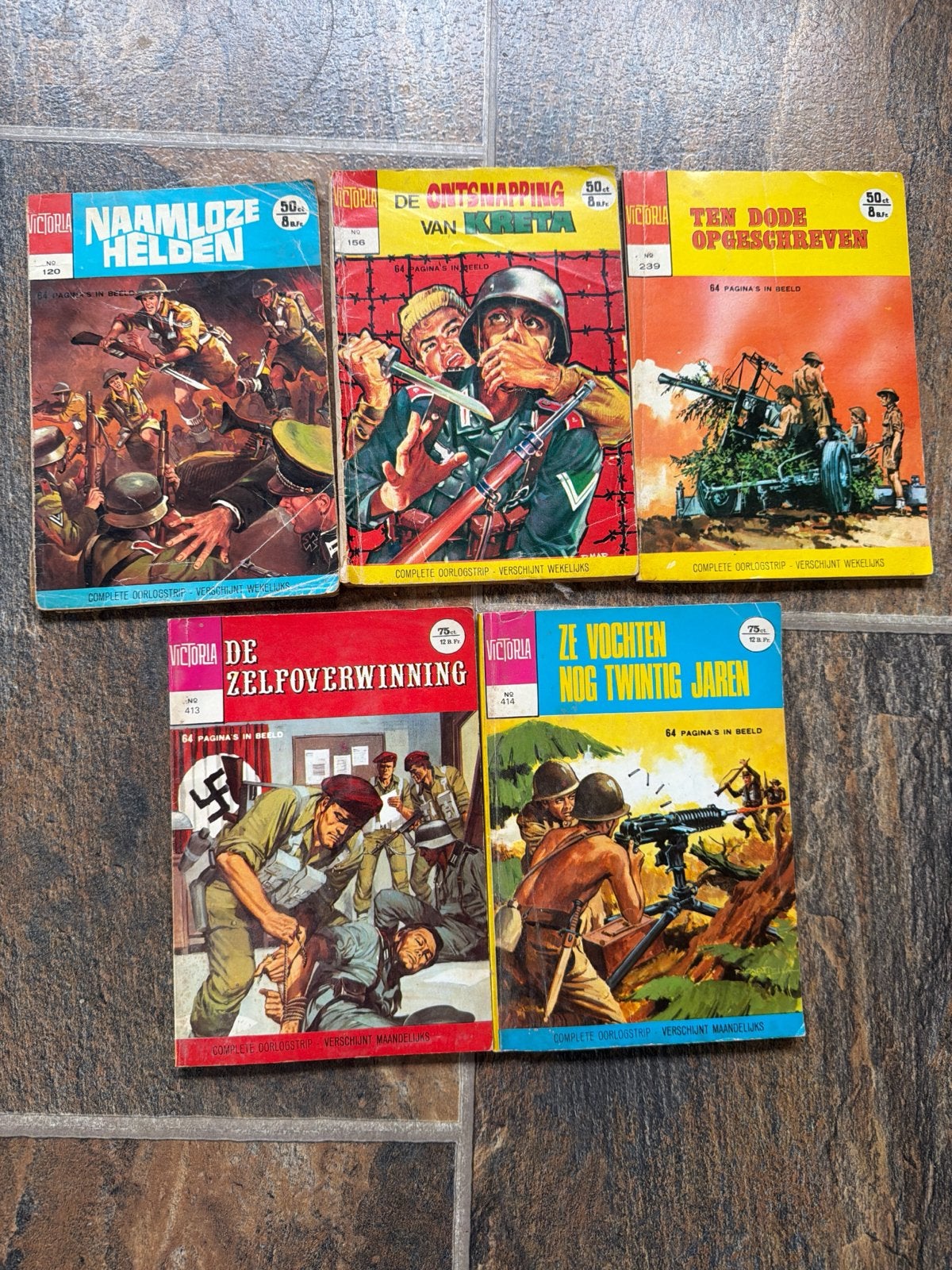 Victoria Oorlogsstrips  Nummers 120, 156, 239, 413, 414, Boeken, Ophalen, Tweede Wereldoorlog, Gelezen, Overige onderwerpen