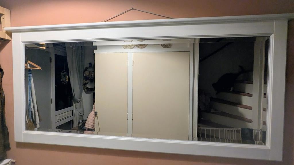 Grote Landelijke spiegel, Ophalen, Rechthoekig, 125 cm of meer, Minder dan 100 cm