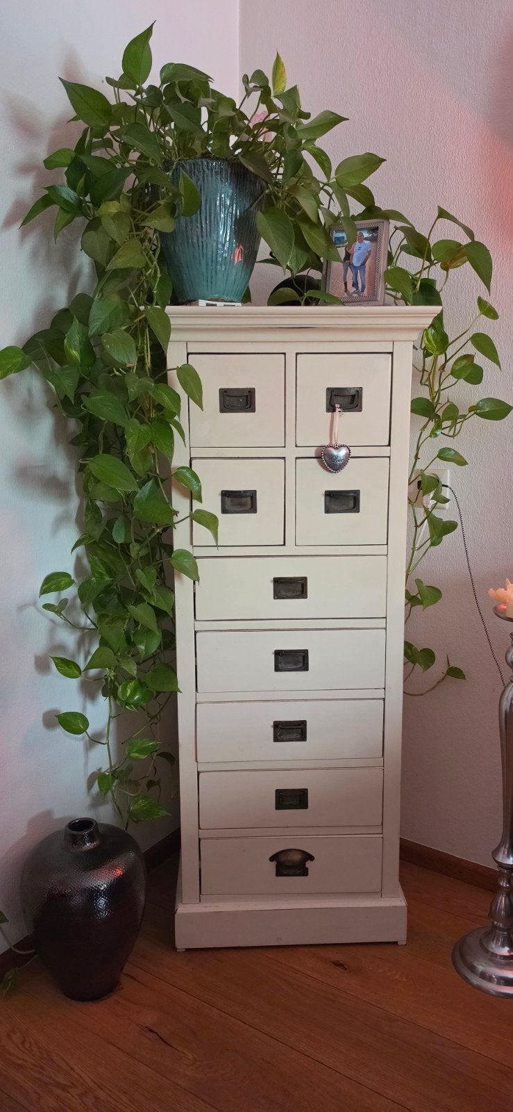 Hoge ladekast / apothekerskast, Huis en Inrichting, Kasten | Ladekasten, Gebruikt, 5 laden of meer, 100 tot 150 cm, Landelijk