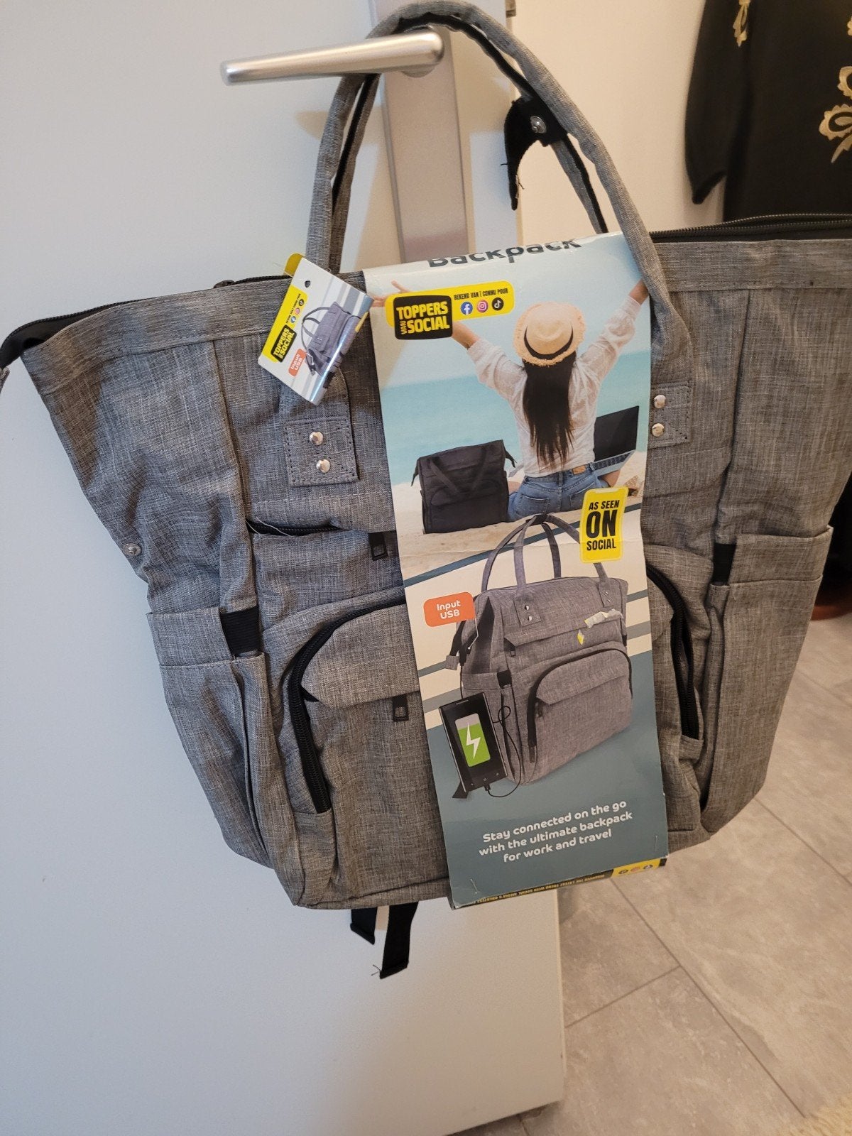 Nieuwe Work-a-Holiday Backpack - Grijs, 25 tot 40 cm, Nieuw, Ophalen of Verzenden, Overige merken