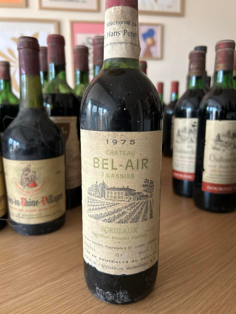 Chateau Bel-Air Gassies Bordeaux 1975 - Vintage Rode Wijn, Ophalen, Frankrijk, Nieuw, Rode wijn