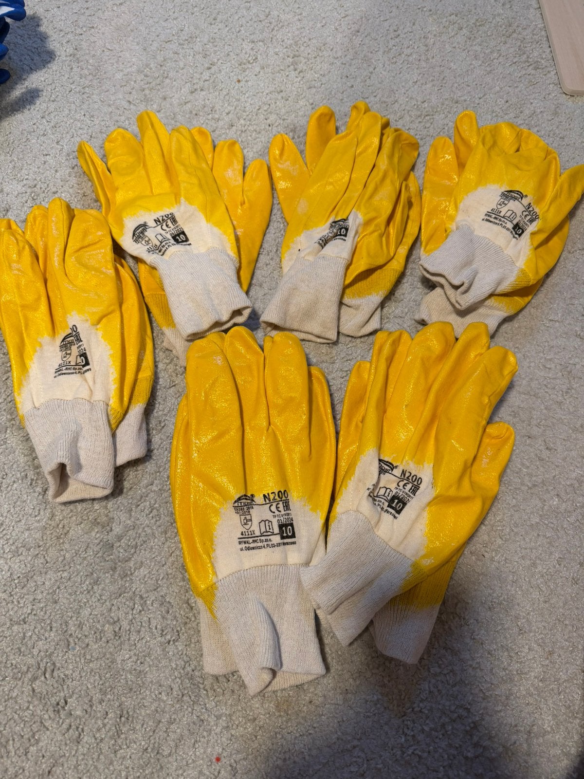 Gele werkhandschoenen met gedeeltelijke nitrilcoating, Ophalen of Verzenden, Nieuw, Jas