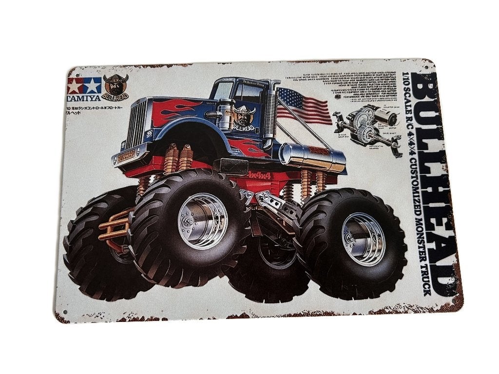 Tamiya Boxart metalen bord 20x30cm Bullhead nieuw, Ophalen of Verzenden, Nieuw, Overige schalen, Onderdeel