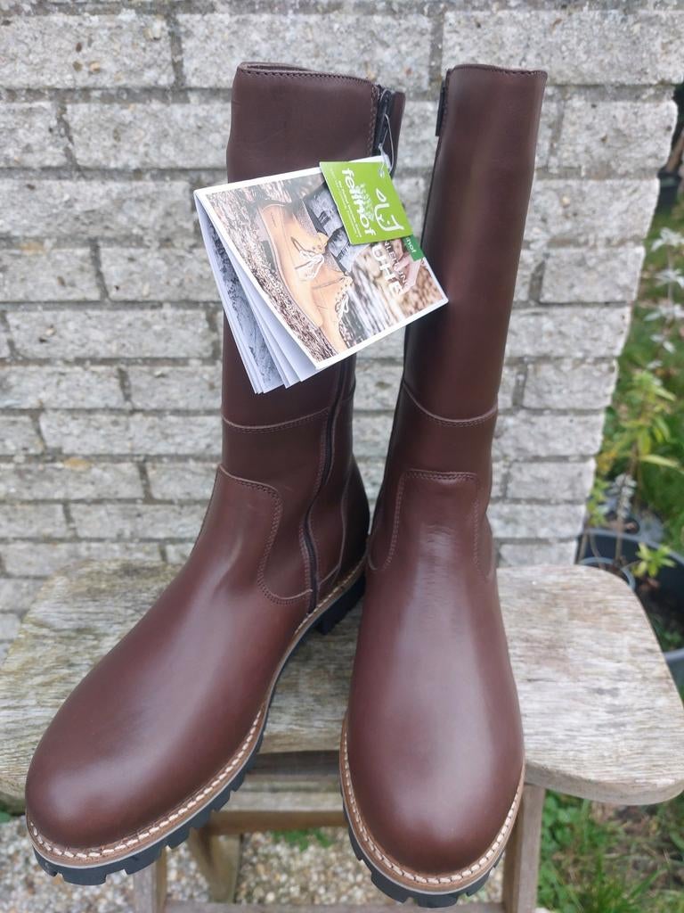 Leren herenlaarzen Felhoff maat 43 nieuw, Bruin, Boots, Nieuw, Ophalen of Verzenden
