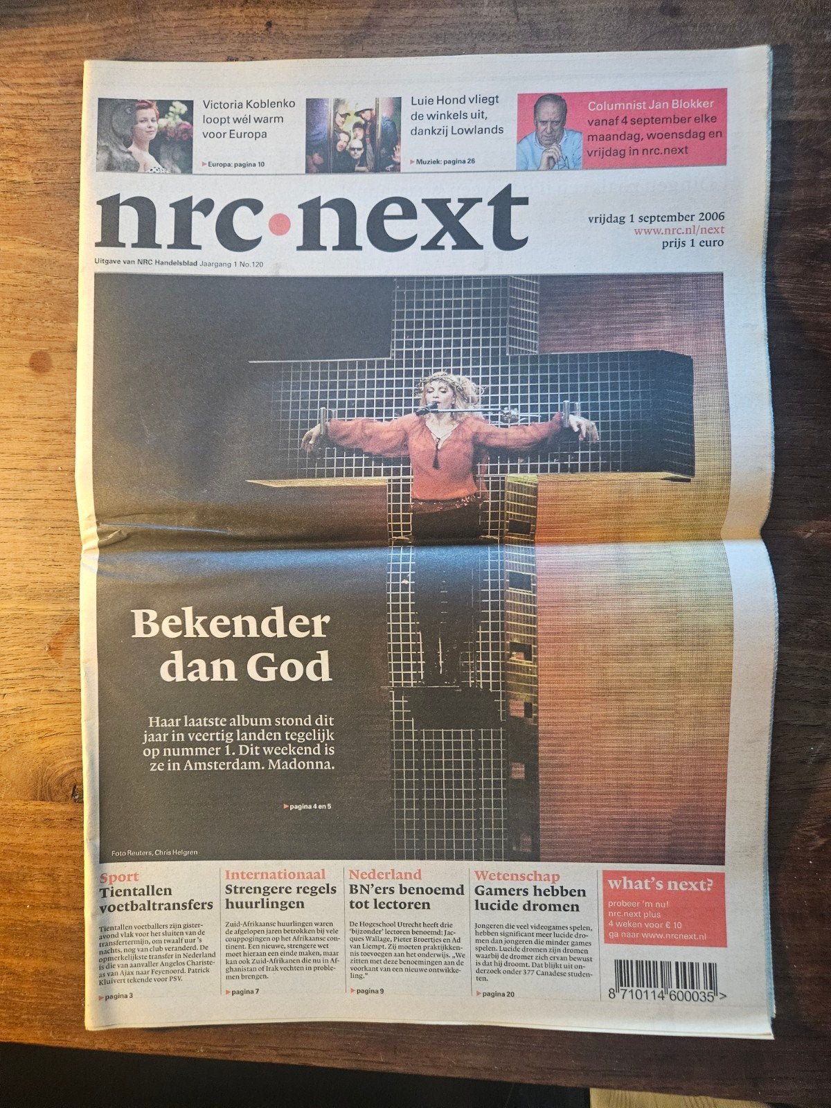 NRC Next krant - 1 september 2006 - Madonna, Boeken, Ophalen of Verzenden, Gelezen, Krant