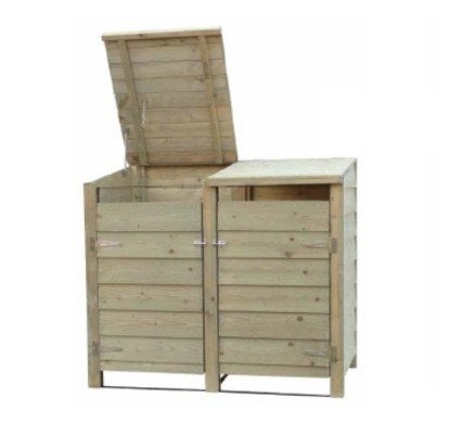 Hillhout containerkast dubbel, Ophalen, Gebruikt, Hout, Containerberging