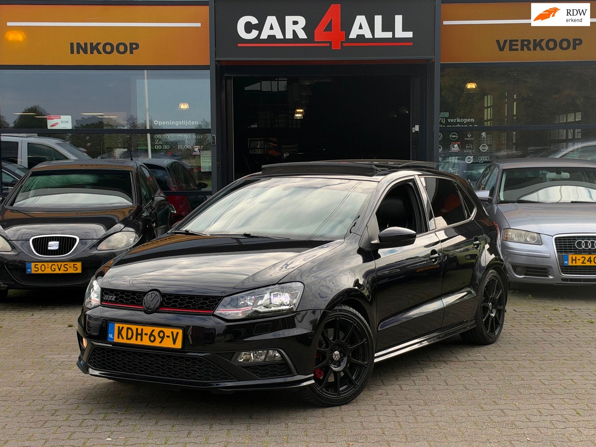 Volkswagen POLO 1.8 TSI GTI PANO/CAMERA/ABT/BOMVOL/VERLAAGD/, Auto's, Gebruikt, Zwart, Leder, Bedrijf