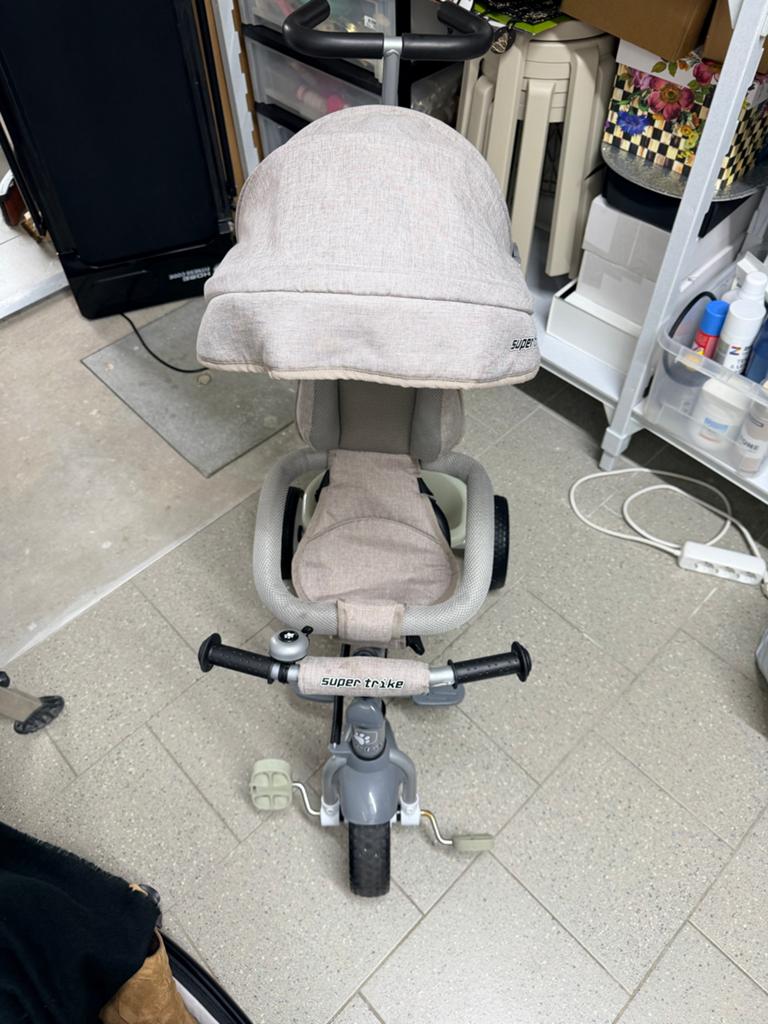 Super Trike 3-in-1 driewieler met duwstang en kap, Fietsen en Brommers, Fietsen | Driewielers, Ophalen, Gebruikt, Terugtraprem