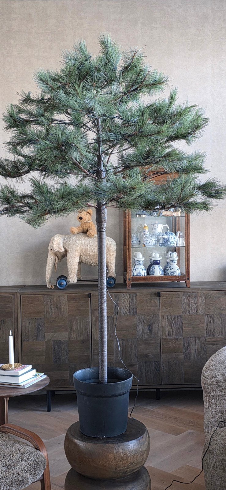prachtige kerstboom in pot op stam, Diversen, Ophalen of Verzenden, Zo goed als nieuw