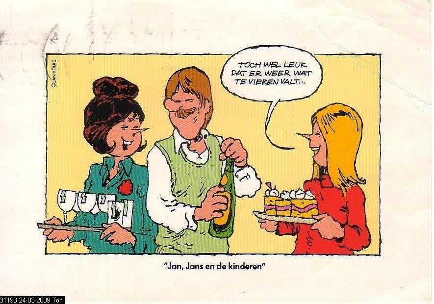 Ansichtkaart	Jan, Jans en de Kinderen	Jan Kruis, Verzamelen, Ansichtkaarten | Themakaarten, Verzenden, 1980 tot heden, Gelopen