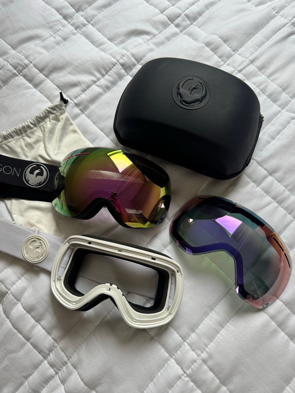 Dragon X1s skibril met extra lens, montuur en etui, Overige merken, Overige typen, Ophalen of Verzenden, Zo goed als nieuw