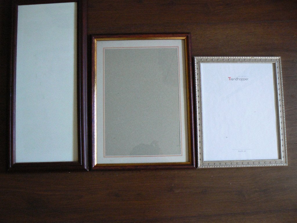 3 houten lijsten met glas, Ophalen, Hout, Met glas