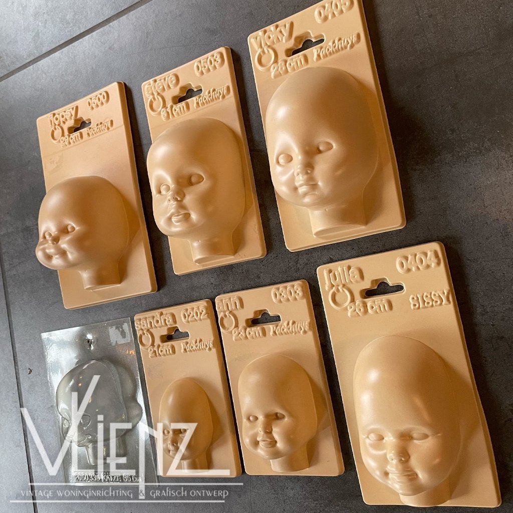 Vintage, retro mallen poppengezichtjes, hoofdjes, Ophalen of Verzenden
