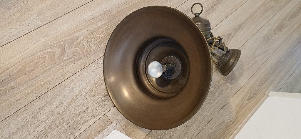 Hanglamp verstelbaar . koper messing, Huis en Inrichting, Ophalen of Verzenden, Zo goed als nieuw, Metaal