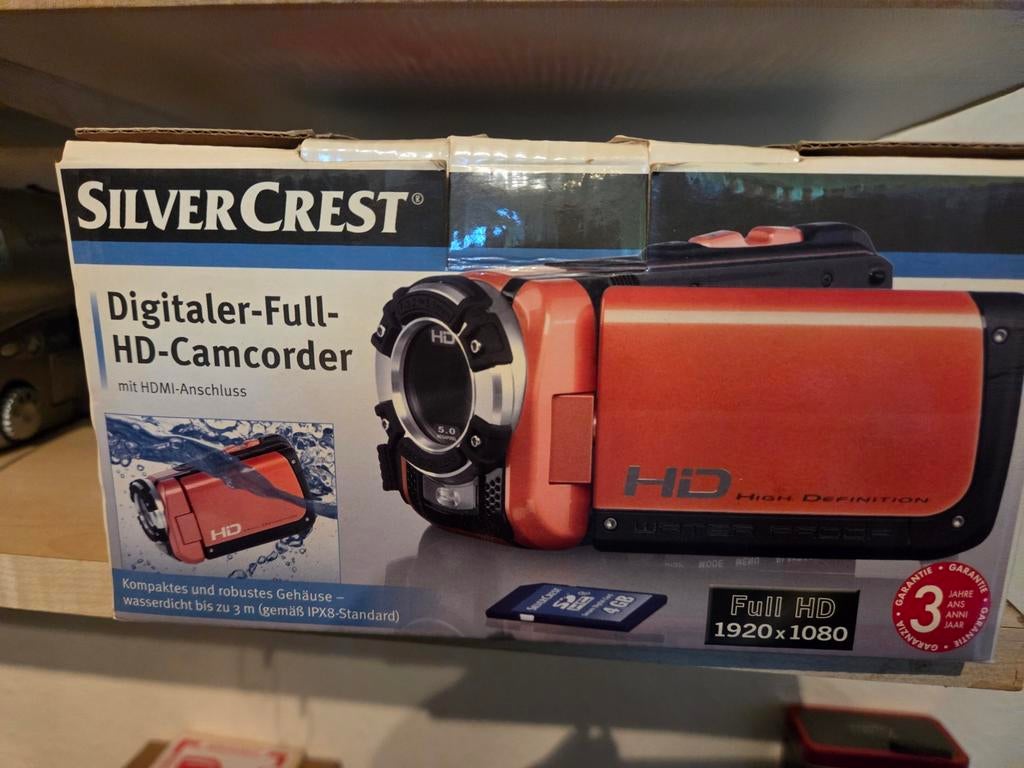 SilverCrest Full HD Camcorder - Waterdicht, Full HD, 20x of meer, Zo goed als nieuw, Geheugenkaart