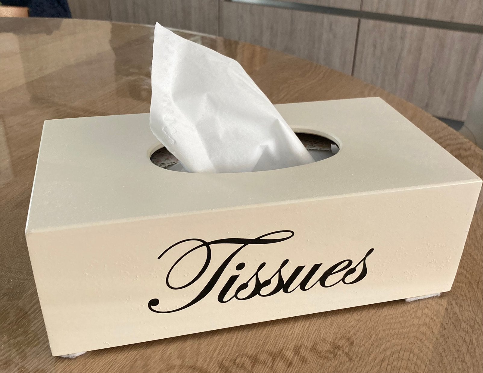 Tissue box / tissue houder kleur crème hout, Ophalen of Verzenden, Overige kleuren