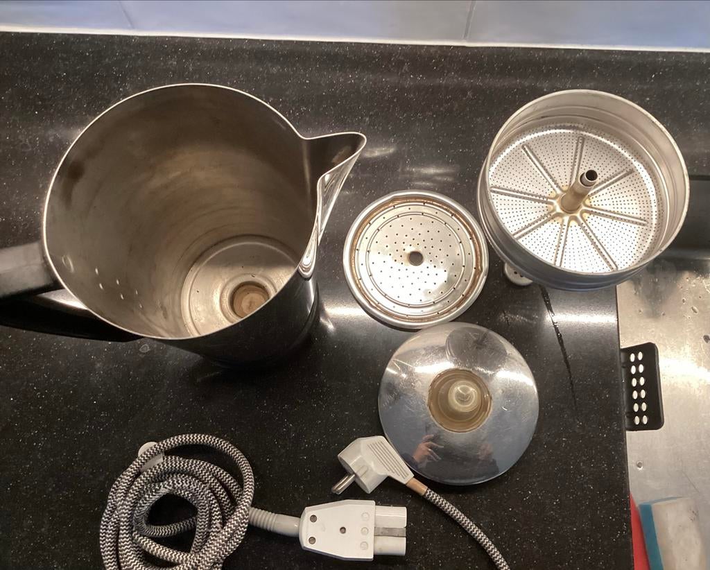 Elektrische Pruttel Koffiepot - Goed Werkend en Onderhouden, Gebruikt, Overige modellen, Gemalen koffie, Ophalen of Verzenden