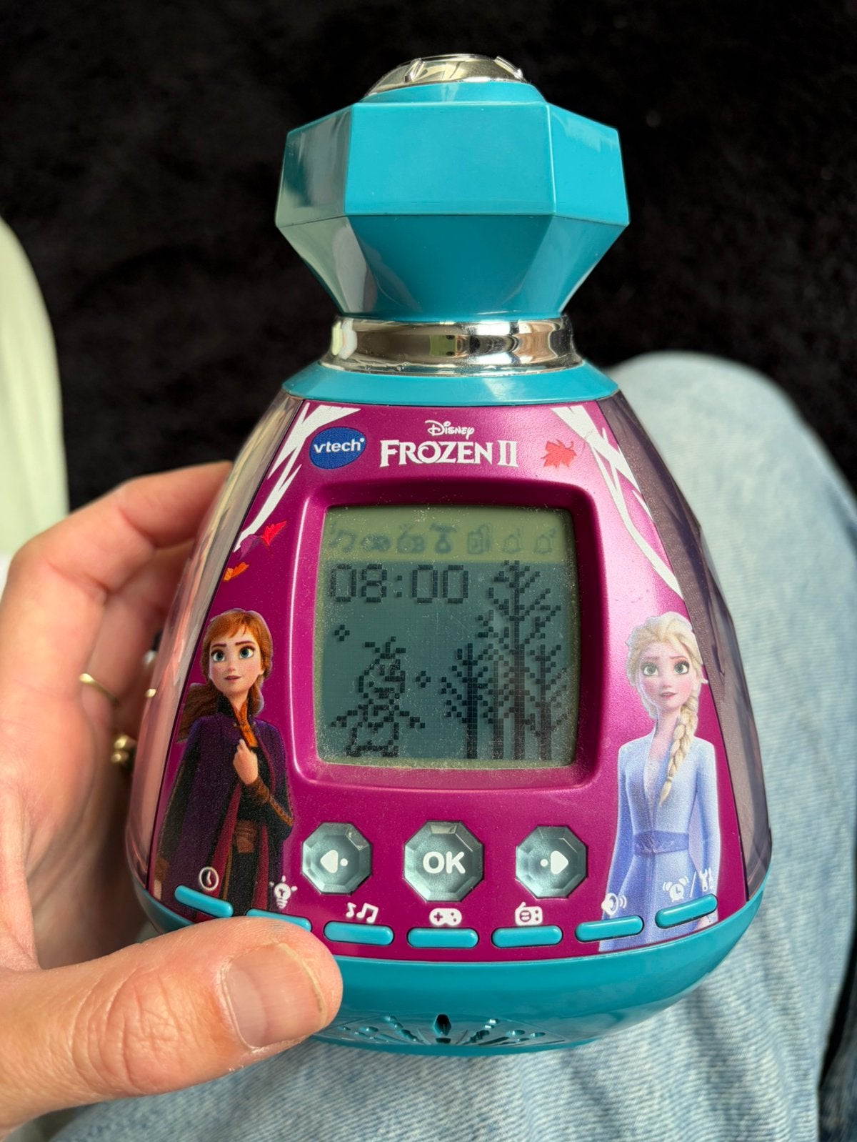 VTech Disney Frozen II projectie wekker en nachtlampje, Ophalen of Verzenden, Zo goed als nieuw