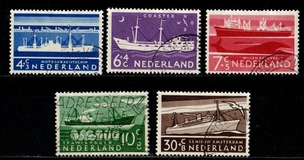 Nederland nr. 688-692 Zomerzegels gestempeld, Ophalen of Verzenden, Na 1940, Gestempeld