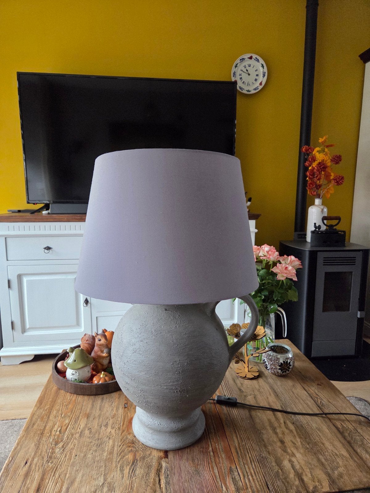 mooie kruik lamp te koop, Ophalen, Gebruikt, Tafellamp, Rond