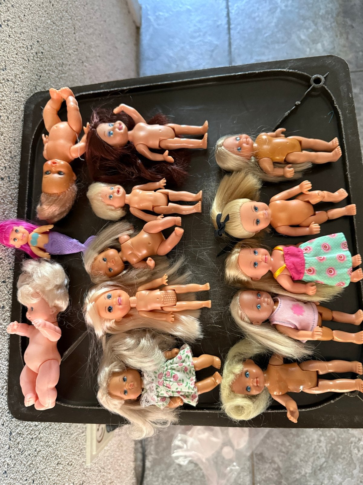 Grote partij mini poppen, waaronder Barbie en babypoppen, Ophalen, Gebruikt, Overige typen