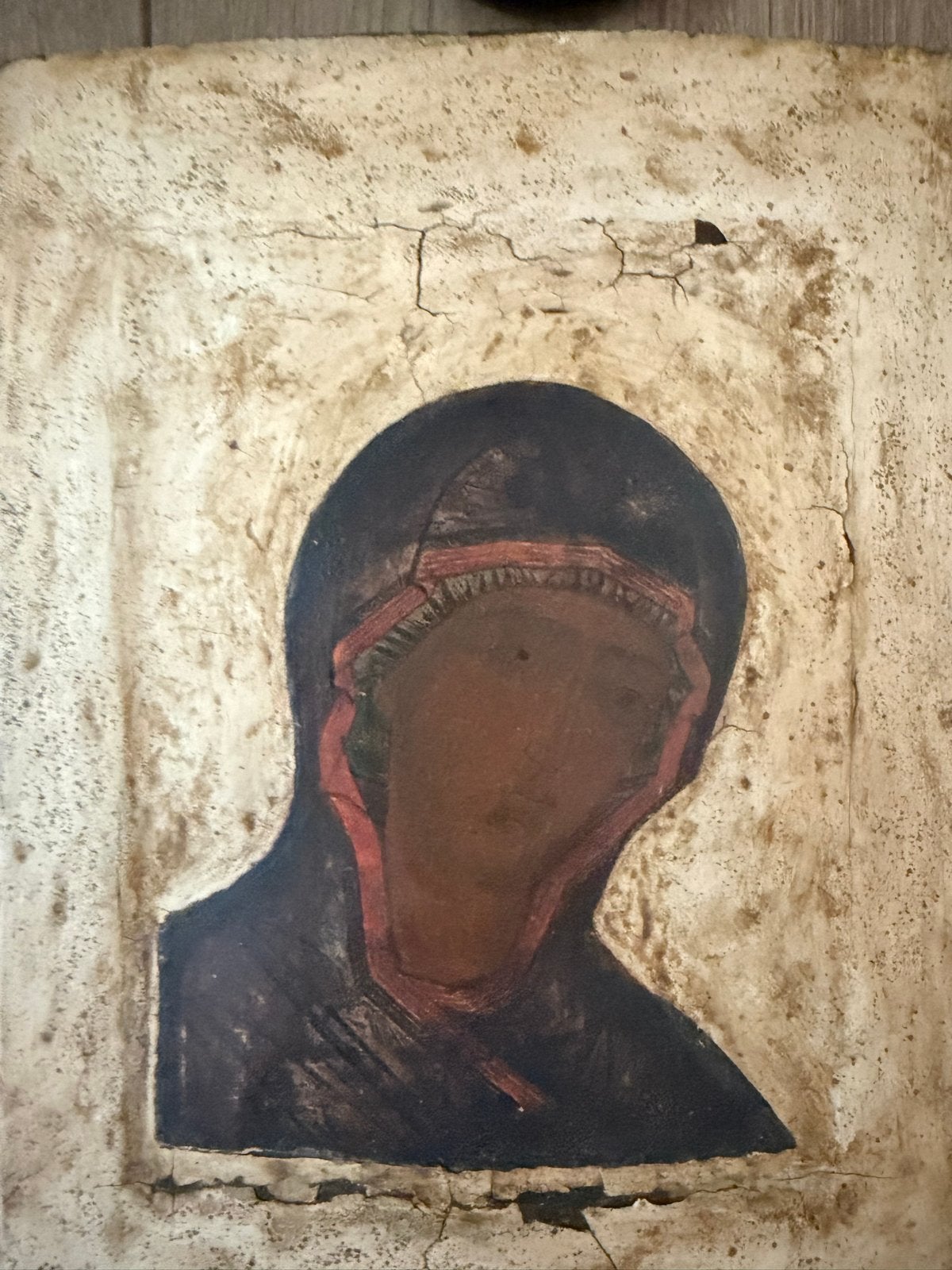 Oude Russische Icoon van de Moeder Gods - 23x17 cm, Antiek en Kunst, Ophalen