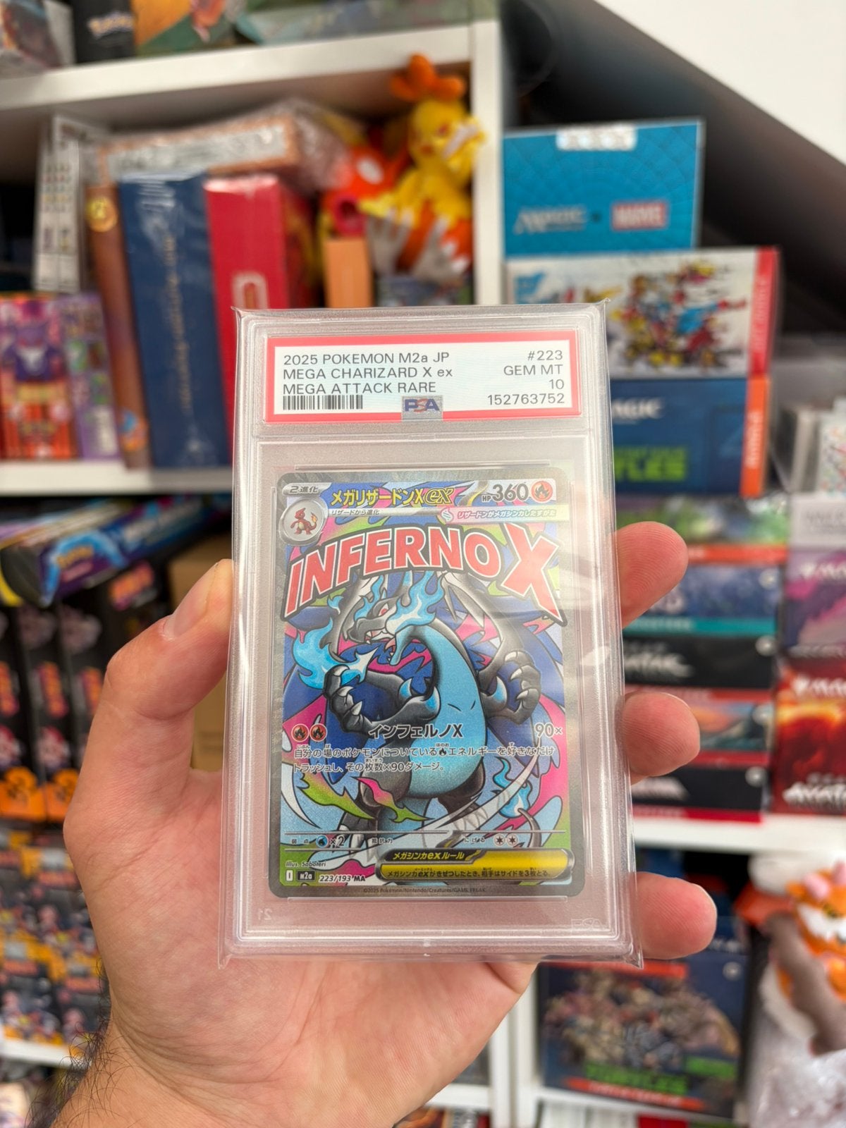 PSA 10 Mega Charizard X ex #223/193 Mega Attack M2a Japanese, Ophalen of Verzenden, Zo goed als nieuw