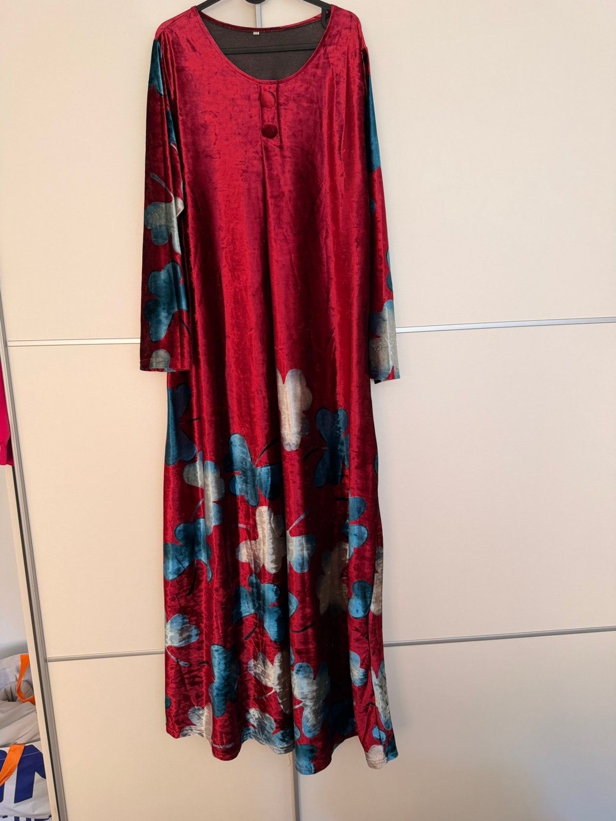 Dames fluwelen jurk maat 58 – Mooie staat, Ophalen of Verzenden, Zo goed als nieuw, Maat 46/48 (XL) of groter