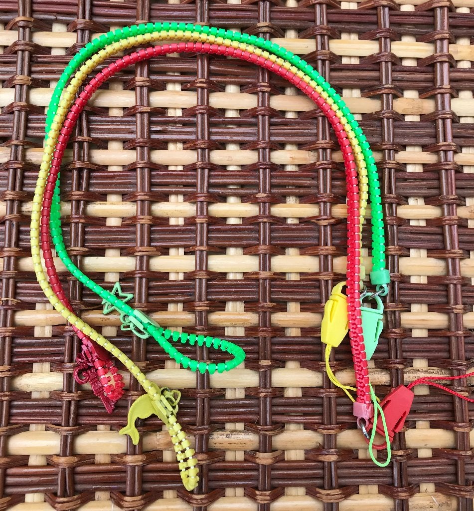 Keycord - rits - 3 stuks - geel groen rood en blauw, Ophalen of Verzenden, Zo goed als nieuw