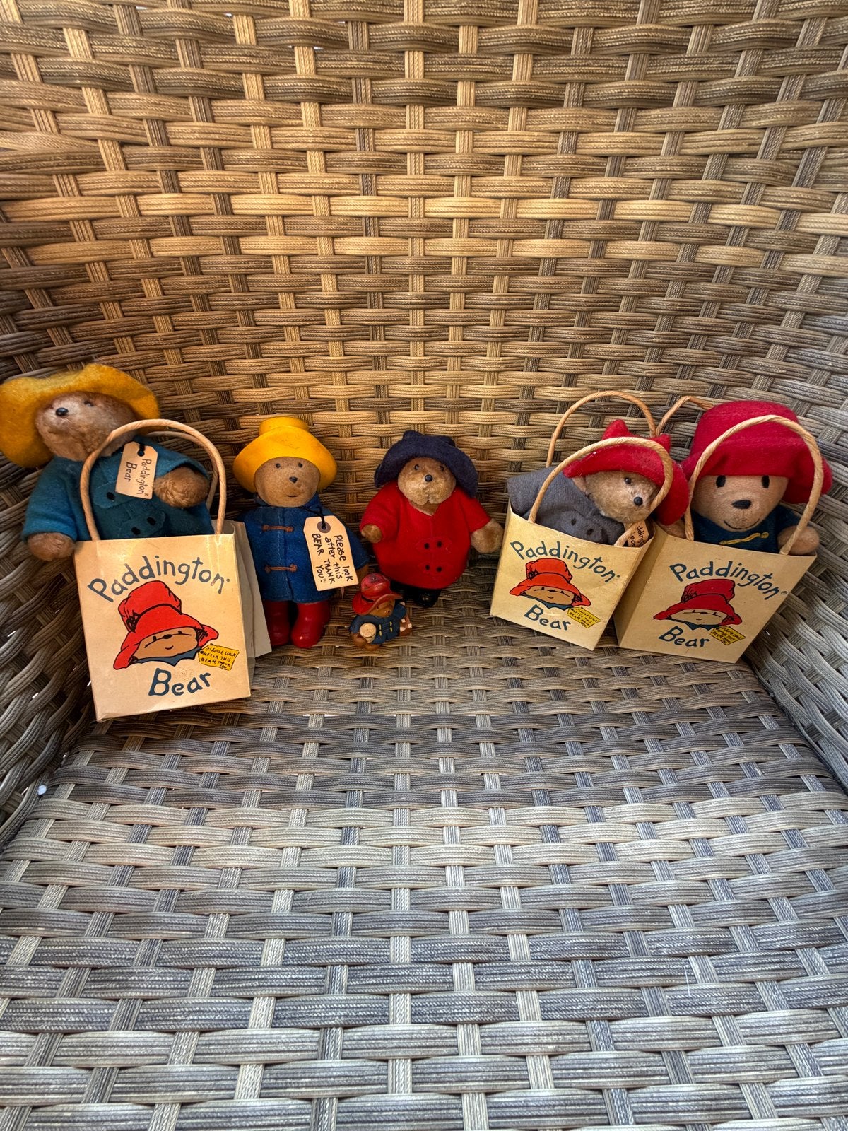 Set van 5 Paddington Bear knuffels in tasjes, Overige merken, Overige karakters, Beer, Ophalen of Verzenden