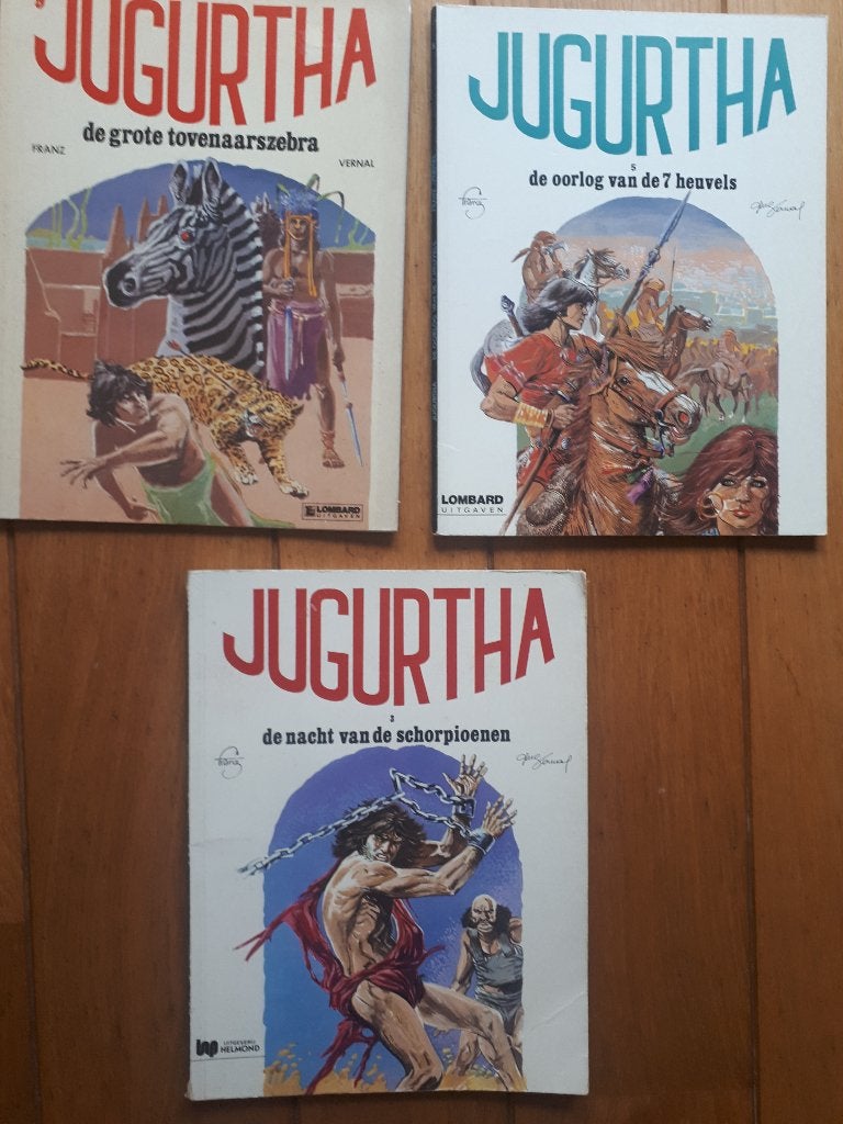 3x Strips Jugurtha, Meerdere stripboeken, Ophalen of Verzenden, Zo goed als nieuw, Hermann Huppen, Franz Drappier en Michel Suro