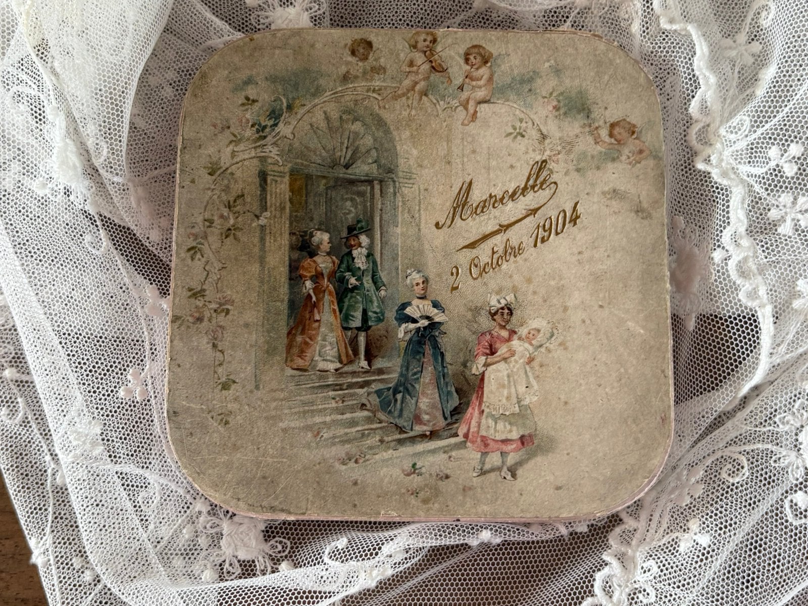 Antiek doopdoosje uit 1904, Ophalen of Verzenden
