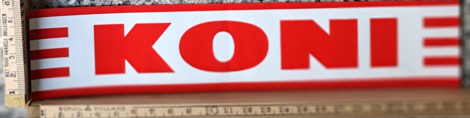Vintage sticker Koni schokbrekers merk logo formule 1, Ophalen of Verzenden, Zo goed als nieuw, Auto of Motor