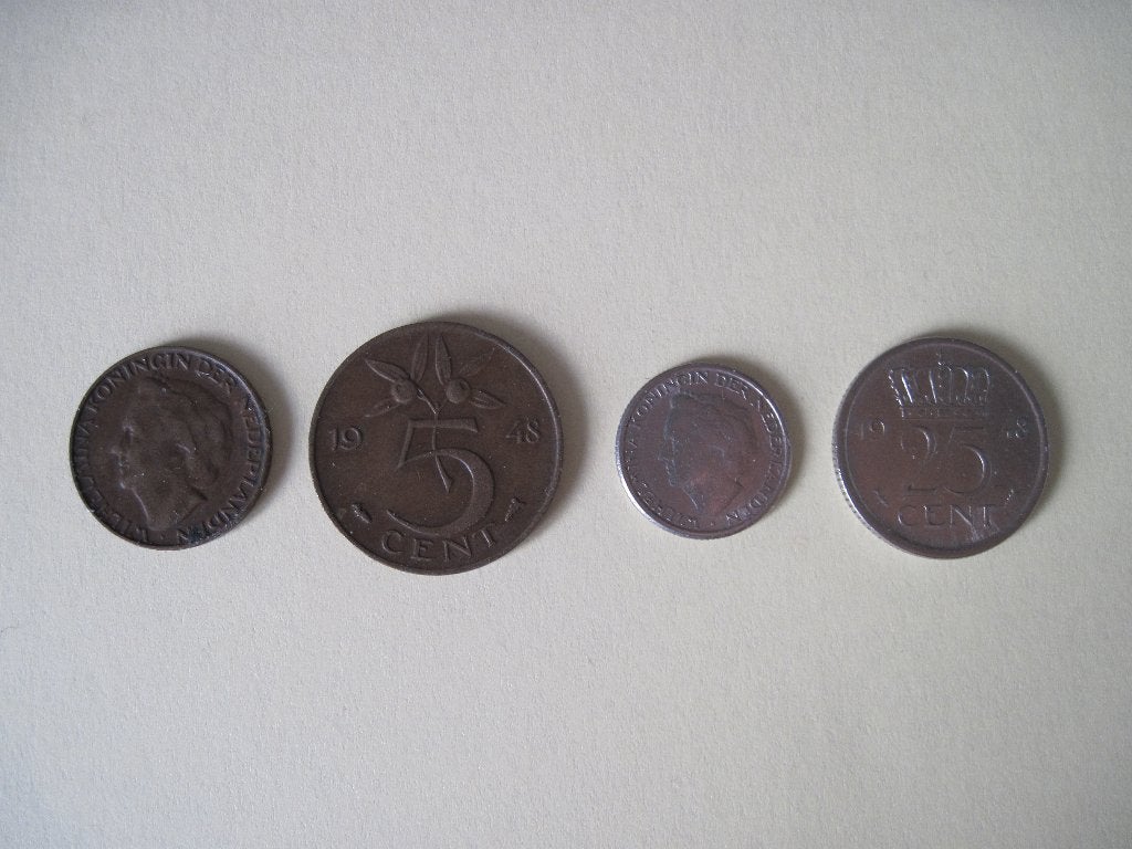 44 Setjes van Cent + Stuiver + Dubbeltje + Kwartje - 1948, Postzegels en Munten, Munten | Nederland, Ophalen of Verzenden, Koningin Wilhelmina