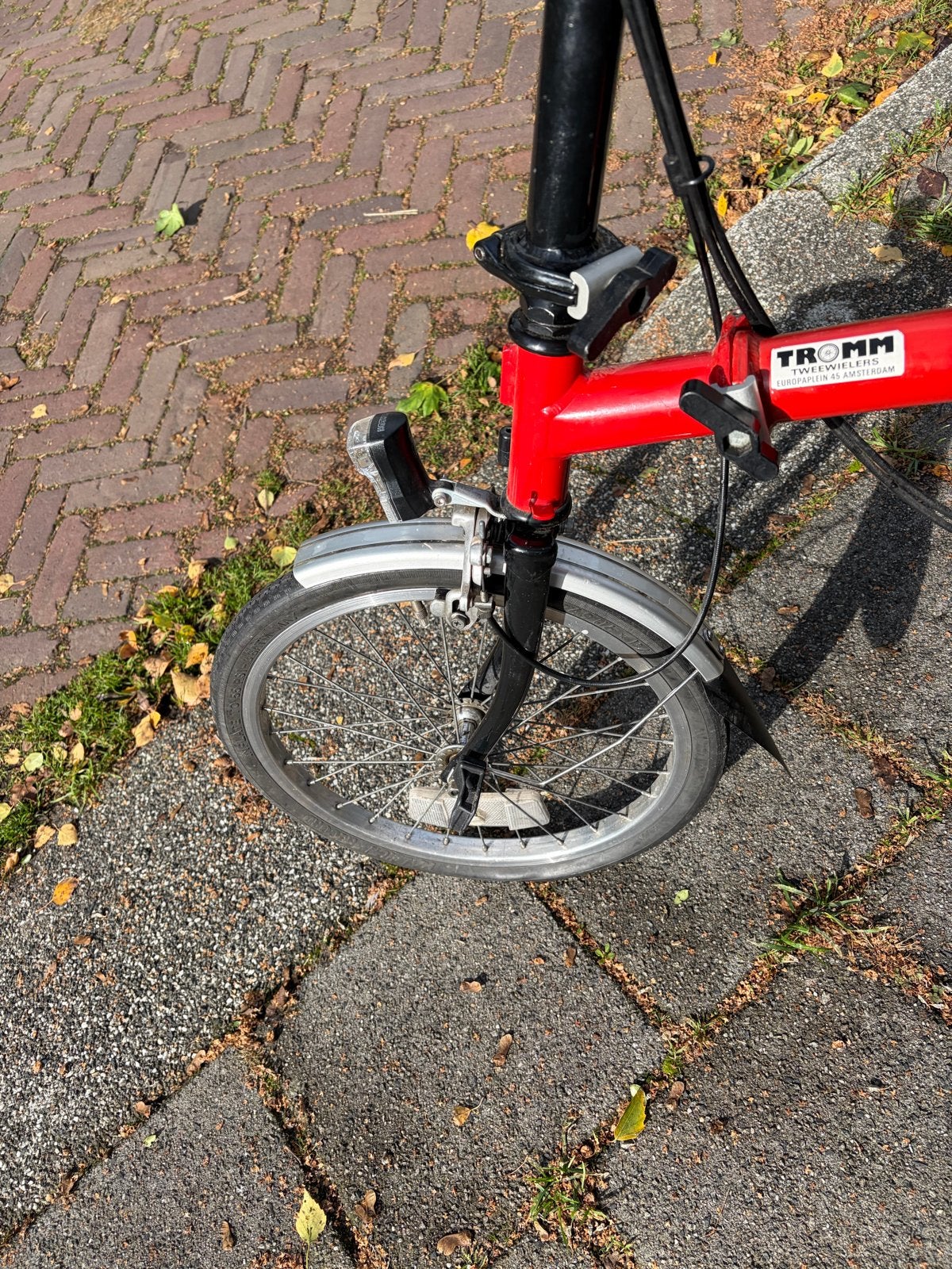 Brompton vouwfiets - Rood, 3 versnellingen, Brooks zadel, Ophalen, 20 inch of meer, Gebruikt, Brompton