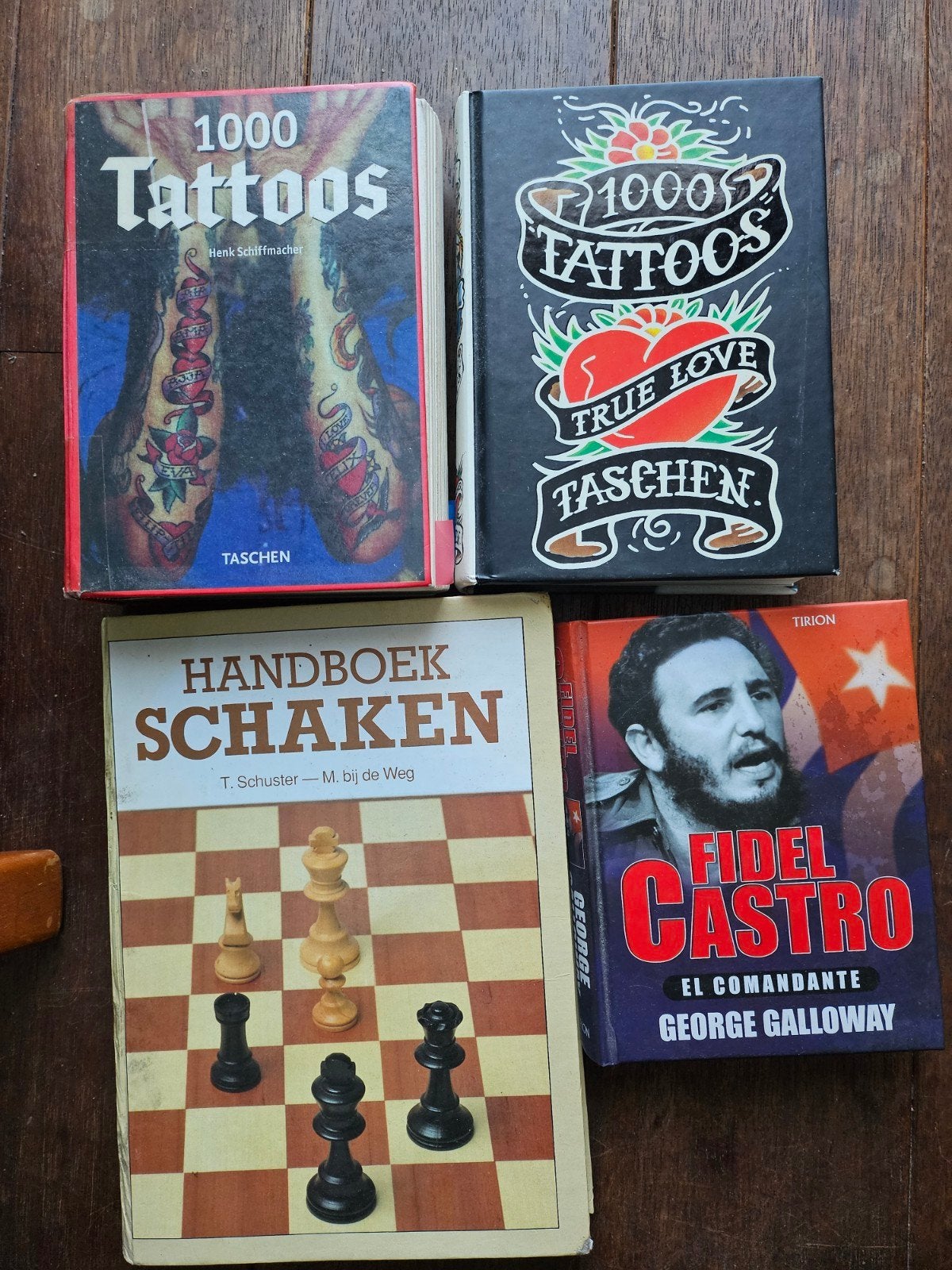 Boeken: 1000 Tattoos, Handboek Schaken, Fidel Castro, Ophalen of Verzenden, Gelezen, Kunst en Cultuur