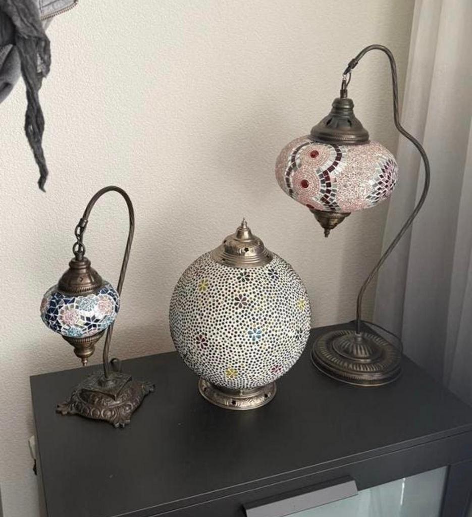 Set van 4 Mozaïek Lampen - Oosterse Sfeer, Ophalen, Zo goed als nieuw