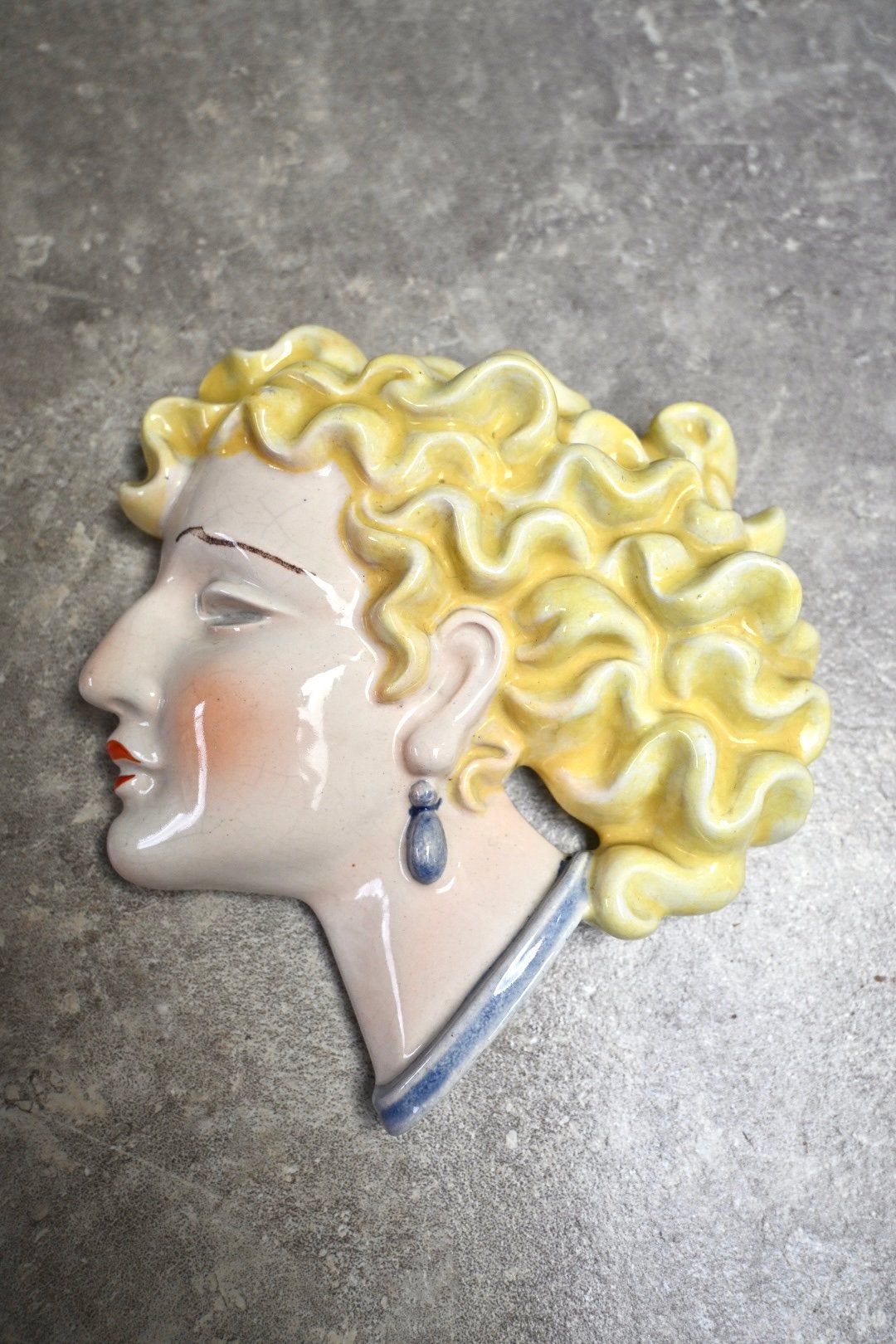 Art Deco wandmasker van Max Roesler jaren 30, Max Roesler, Ophalen of Verzenden, Zo goed als nieuw, Max Roesler