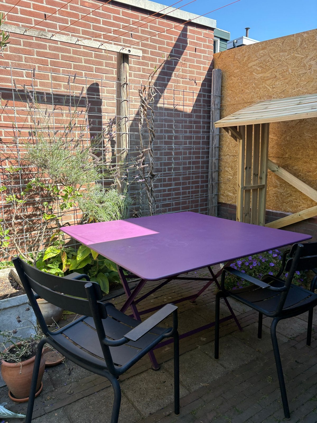 Fermob Caractere tuintafel 128x128, Ophalen, Gebruikt, Vierkant, Metaal