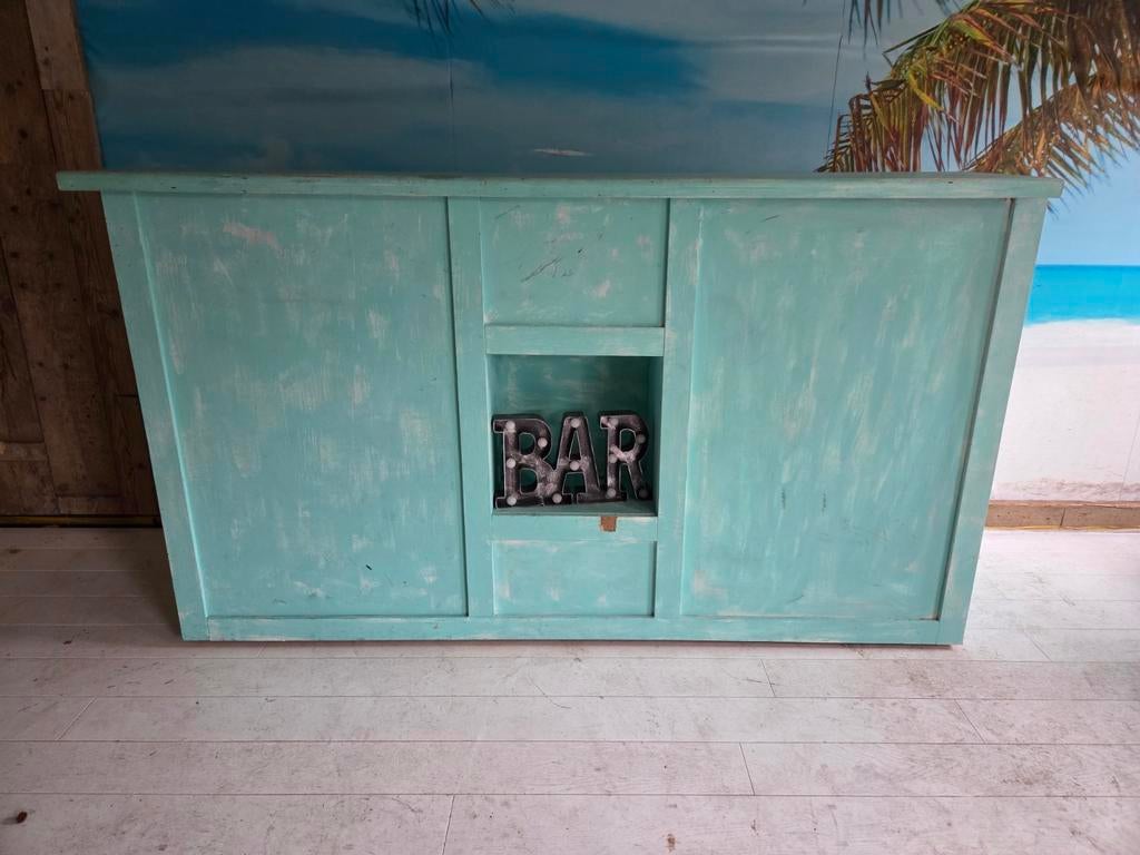 Houten bar op wieltjes, Huis en Inrichting, Woonaccessoires | Kisten, Ophalen, 100 tot 150 cm