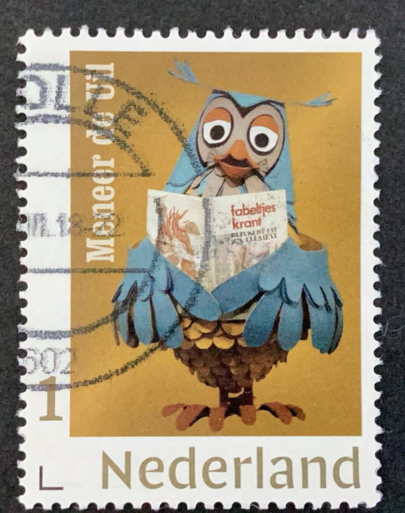 Meneer de Uil gouden 1 uit 2018, Postzegels en Munten, Postzegels | Nederland, Verzenden, Na 1940, Gestempeld