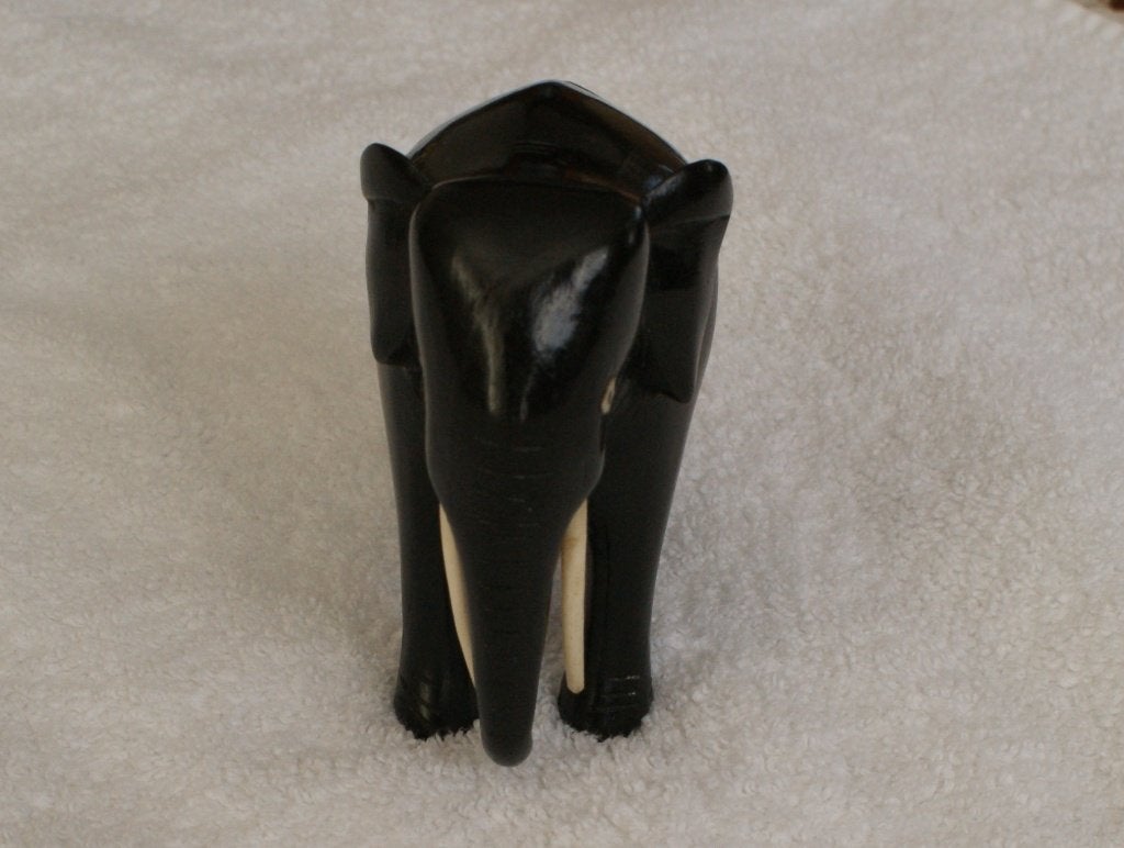 Hardhouten olifant 10 cm hoog., 10 cm, Gebruikt, Zwart, Overige typen