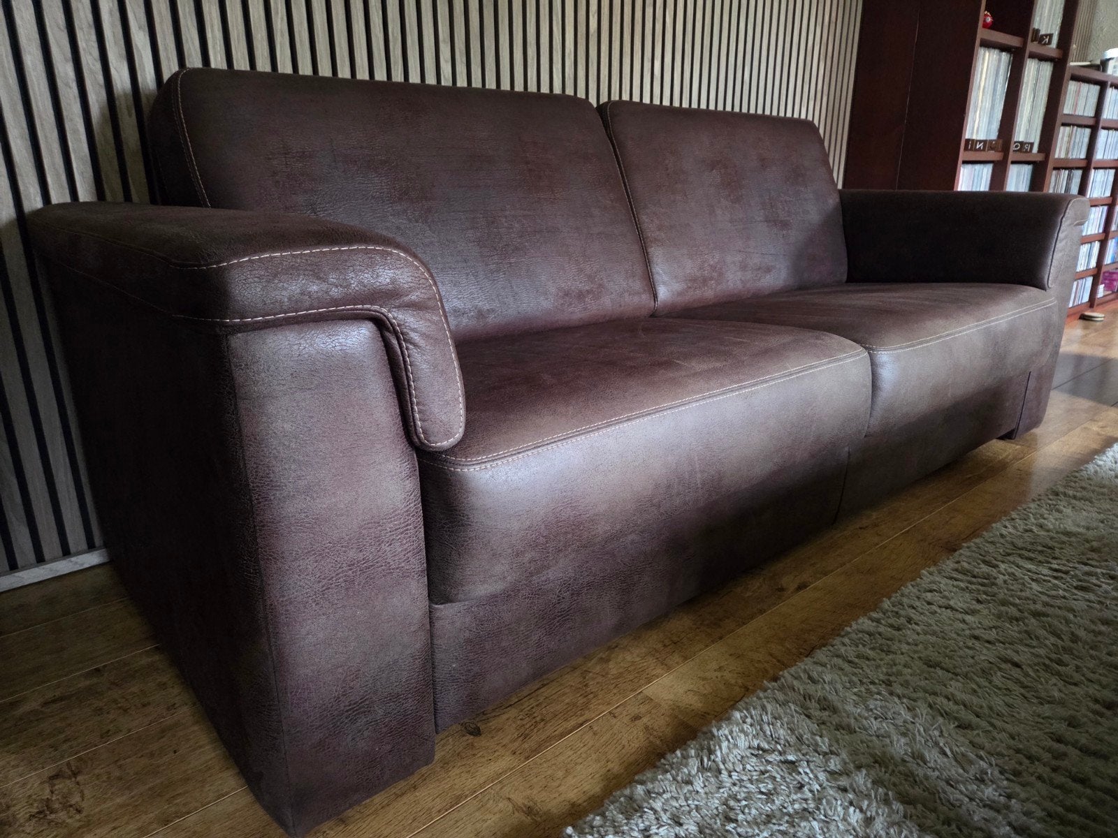 leren bankstel, 1 x 3 zits + 2 x 1 zits., Ophalen, Zo goed als nieuw, Rechte bank, 200 tot 250 cm