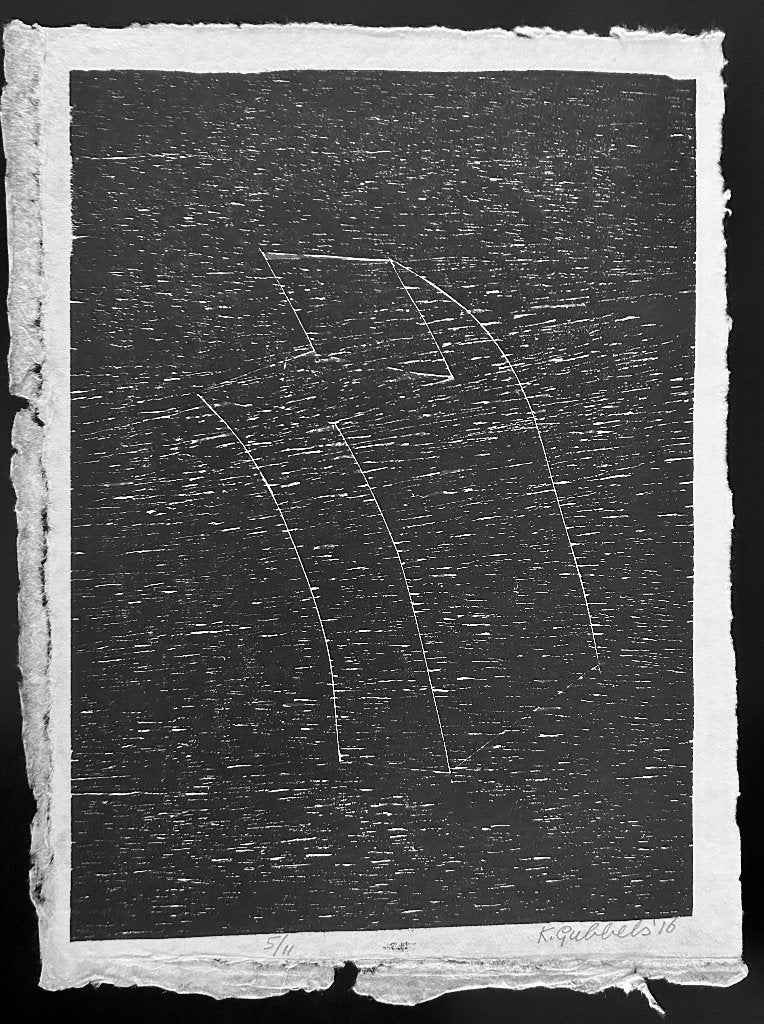 Klaas Gubbels - (T) uiteinde, Antiek en Kunst, Genummerd, Verzenden, Houtsnede