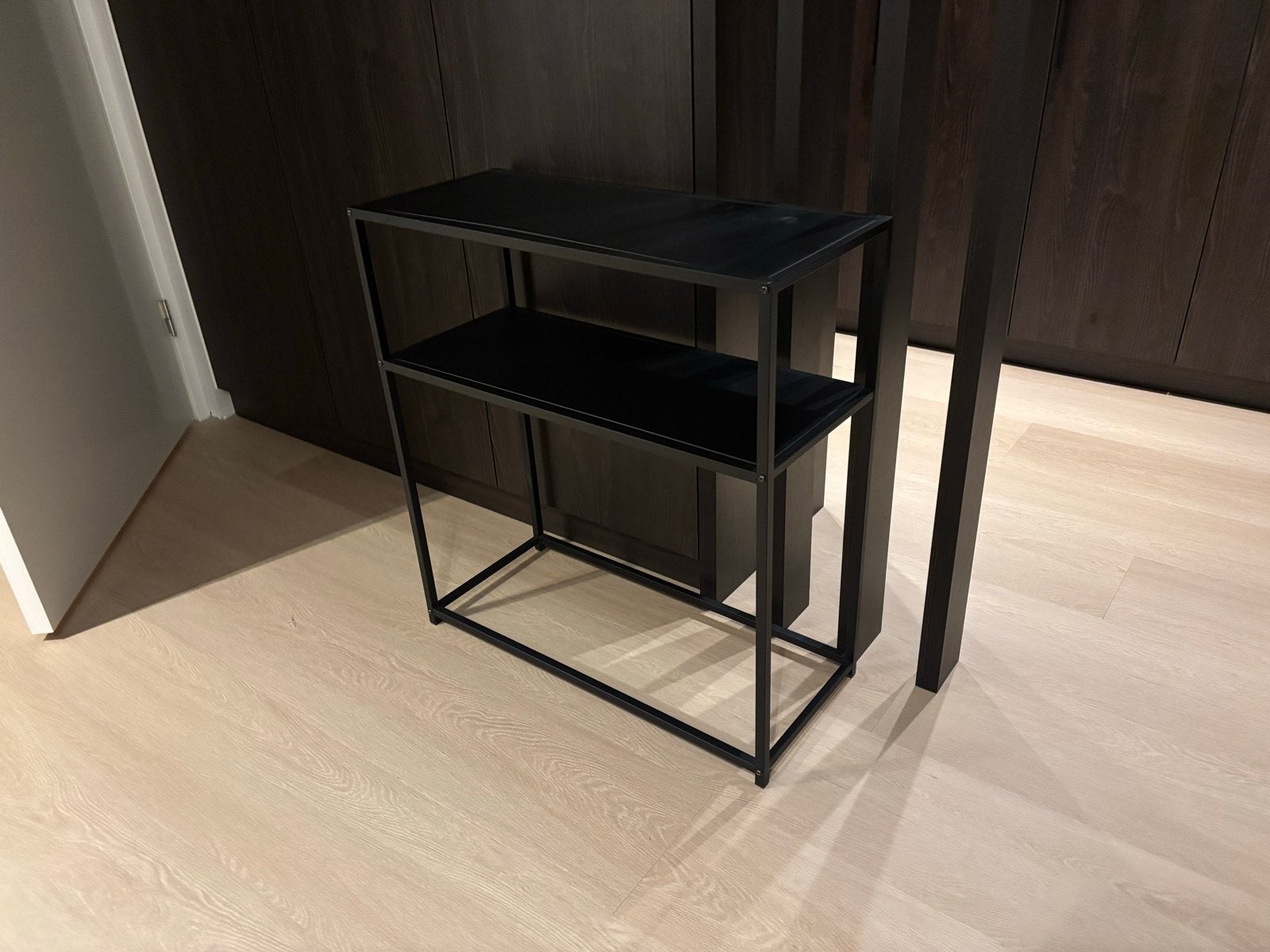 Zwart metalen bijzettafel/sidetable 70 cmbreed,75hoog30 diep, Huis en Inrichting, Gebruikt, 50 tot 100 cm, Ophalen of Verzenden