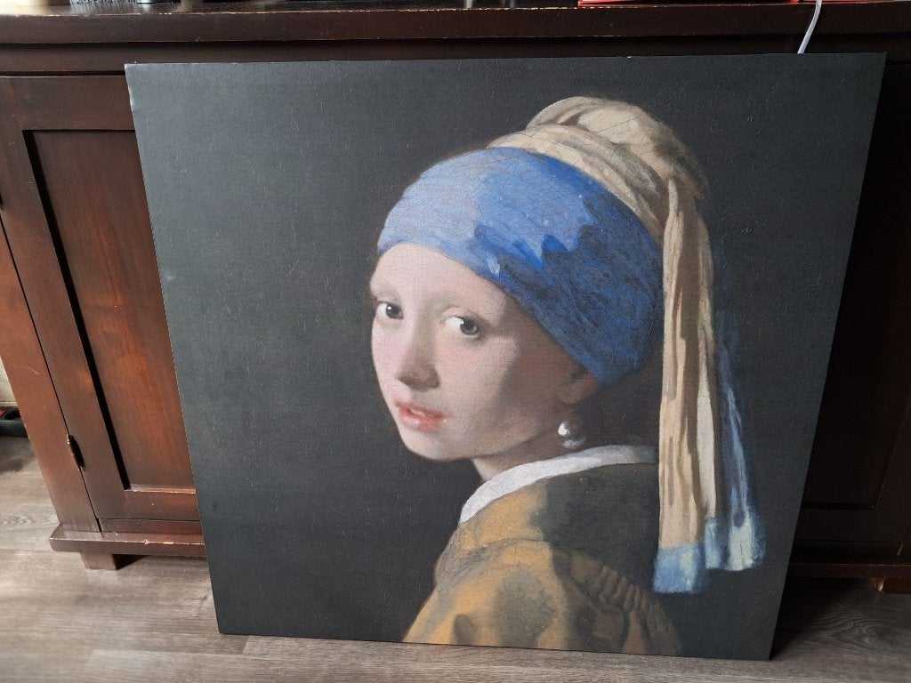 Canvas 'Meisje met de parel', Ophalen, Zo goed als nieuw, Schilderij, 75 tot 100 cm