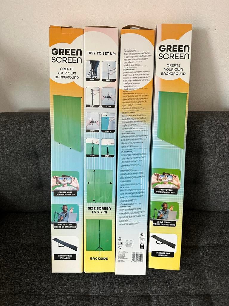 Greenscreen 4x. Afmeting 1,5 x 2 meter, Ophalen, Nieuw, Achtergrond